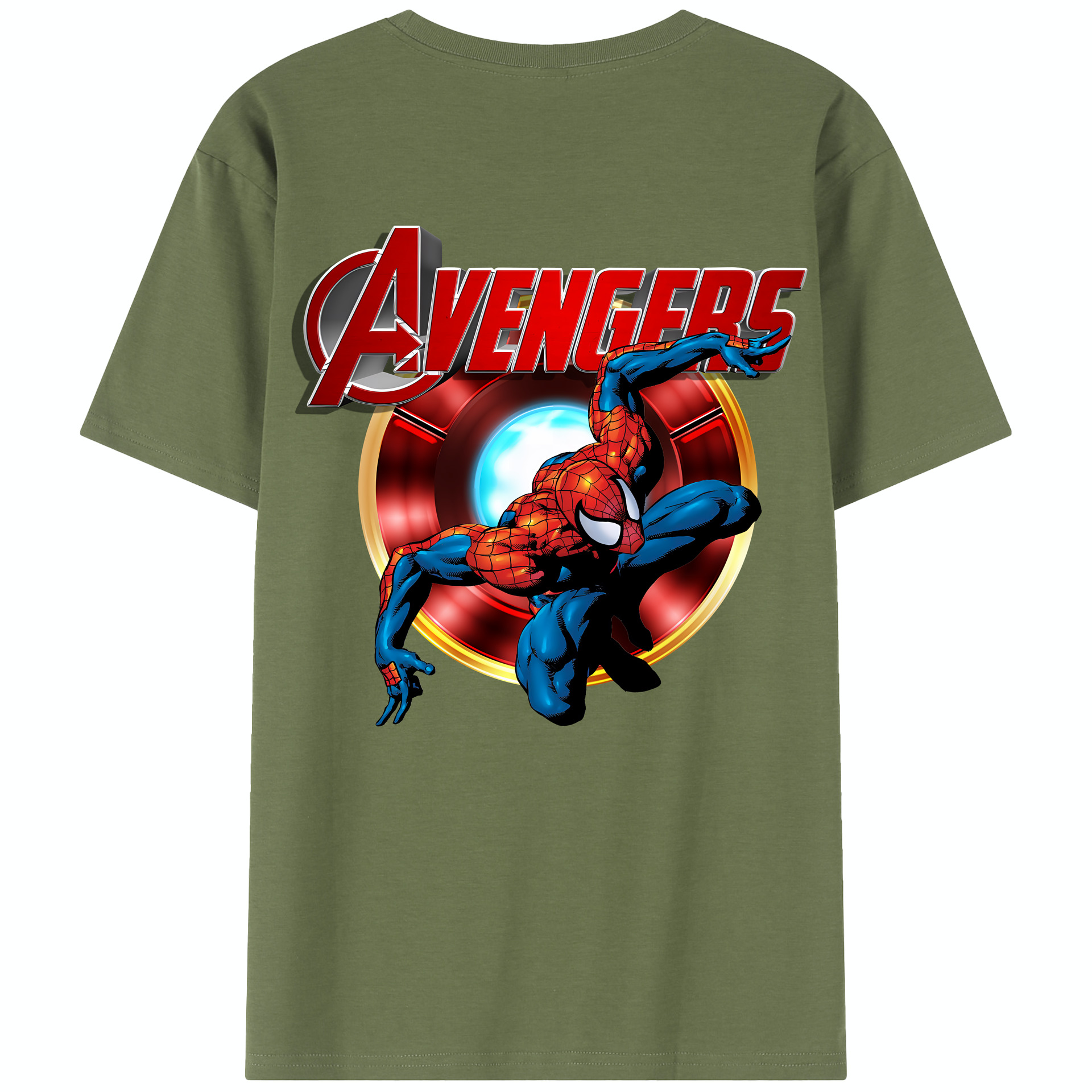 （画像用） Spider Man スパイダーマン 綿100％半袖Tシャツ（背面プリント）